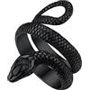 Bandmax Anello Serpente Donna Uomo, Vintage Anello Uomo Acciaio Inossidabile, 3 Stili + 10 US Misura Anello Nero Gioielli di Moda, Serpente Anelli Uomo Ragazzo Punk Hip Hop Rapper