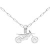 CODEONE Ciondolo Montagai Catena Rettangolare 50 cm | Acciaio Inossidabile Color Argento | Design Artigianale Sportivo | Motocross | Confezione Regalo