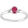 Vagmine Jewel Anello Da Donna Con Pietra Preziosa Naturale Di Rubino Naturale In Argento Sterling 925 Con Topazio Bianco Size Us-9.5