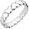 Gioielli Aurum - Anello CUORE donna in argento 925 fede fedina cuori a fascia regolabile rodio oro bianco