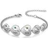 lorajewel Bracciali da Donna Personalizzato con Nome Pietra di nascita Bracciale Cuore in Argento Regalo per Festa della mamma San Valentino Natale