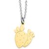 amorili Collana Donna Fico d'India Sicilia - Simbolo Portafortuna Cactus in Acciaio Inox Anallergico - Gioiello Regalo Originale Made in Italy cll0597c