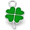 LES FOLIES DI PAOLA GRIECO Ciondolo pendente Quadrifoglio Grande Verde in argento 925 - Collezione Hoops