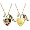 OTXIXTO Personalizzato Collana Angelo Ala Ciondolo Cuore Urna Incisione Foto/Nome per Uomini Donne Ragazza con Pietra Portafortuna Acciaio Inox Pet Umana Ceneri Titolare Memorial Keepsake(Oro)