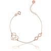 Sakrami Bracciale Donna Ragazza in Argento 925 Dorato Rodiato o Rosé con Cuore Traforato e Infinito - Scatola Personalizzabile - Idea Regalo per Compleanno Anniversario Festa della Mamma (Rosé)