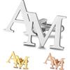 Gemszoo Gemelli Personalizzati con Iniziali per Uomo Personalizzati 2 Lettere Argento Oro Rosa Oro Gemelli da Uomo Collegamenti per Polsini Matrimonio Festa Business Camicia Smoking Regalo per Papà