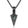 ZIPPICE Collana nera con punta a freccia, da uomo, in argento Sterling 925, con ciondolo vichingo, regalo per lui, uomini, figlio