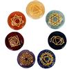 Spiru Set di pietre preziose con 7 simboli chakra (rotonde)