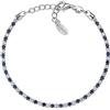 Amen Bracciale Donna BTABBBL16 in Argento 925 rodiato con zirconi Bianchi e Blu Collezione Tennis