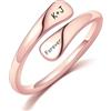 MeMeDIY Anelli di Promessa Personalizzati Anello a Spirale in Argento Sterling 925 con Incisione di Nome/Data/Iniziale per Donna Fede Nuziale di Fidanzamento Fede Aperta Regolabile - C3
