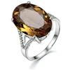 Anzogems Anello ovale da 18 x 13 mm, in argento Sterling 925, con grande diaspore da cocktail e Argento, 13,5, cod. BL-R00151-s