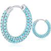 TOBENY Orecchini a cerchio con zirconia cubica per le donne in oro 18 carati Orecchini a cerchio da 24 mm con strass multicolore Orecchini a cerchio ipoallergenici oro nero blu verde rosso turchese