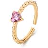 S'Agapõ Anello Donna, Anello Regolabile in Acciaio e Zirconi con Simbolo Cuore | Collezione Dazzly - SDZ129