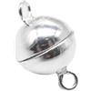 BBDMind 2 chiusure magnetiche in argento Sterling 925 con sfera rotonda magnetica 6 mm 8 mm, chiusura per braccialetto, chiusura per collana e Argento, cod. ATTY2235