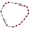 sicilia bedda - Bracciale Rosario in Corallo Rosso del Mediterraneo e Argento 925 - Prodotto realizzato a Mano