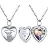 ChicSilver Collana Personalizzata Argento 925 con Foto Incisione, Ciondolo Portafoto Personalizzato Argento Lunga 45+5cm, Collana Cuore Ciondolo Personalizzato, Idee Regalo per Natale Anniversario
