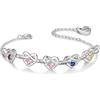 kaululu Bracciale Donna Personalizzato con Nomi Incisi Bracciale a Cuore con Pietre Portafortuna per Mamma, Moglie, Nonna, Regali Gioielli Donna, Natale, Festa della mamma