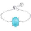 Aotiwe Set di anelli dell'amicizia in argento 925, da donna, regolabile, sottile, con solitario ovale, Regolabile, Argento, Zirconia cubica