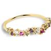 SINGULARU - Anello Estellar Colors. Argento Sterling 925 con Finitura Placcata Oro 18Kt e Zirconi. Misura 14