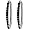 LES FOLIES DI PAOLA GRIECO Coppia di Orecchini a Cerchio Nero cerchietti strass in argento 925 rodiato - Hoops Collection (20mm)