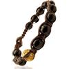 Samsara Bracciale Tibetano Buddista Shamballa con Onice Nero - Bracciale con Pietre Naturali e Filo in Cotone Cerato Regolabile, Perlina Samsara, Accessorio Spirituale Uomo Donna