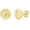 Carissima Orecchini a Bottone con Mezzo Sfera Taglio Diamante da 10 mm in Oro Giallo 9 ct da Donna