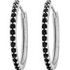LES FOLIES DI PAOLA GRIECO Coppia di Orecchini a Cerchio Nero cerchietti strass in argento 925 rodiato - Hoops Collection (16mm)