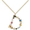P D Paola- Collana con lettera, argento sterling 925 placcato in oro 18 carati, gioielli per donna e Argento, cod. CO01-099-U