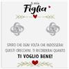 Bramart Orecchini Nodo Donna Figlia con finitura in Oro bianco 18k Regalo figlie Idea per lei Compleanno, Natale - Cofanetto con DEDICA incluso. (Orecchini Nodo Argento - Figlia)