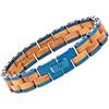 Woodstar (BLUE SPIDER Bracciale da Uomo in Acciaio e Legno, Gioielli Moda Maschile, Braccialetto Regolabile Blu Giallo B20-009