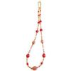 VENEZIA CLASSICA - Collana da Donna lunga 85cm con perle in Vetro di Murano Originale, Collezione Diana, rosso con foglia in oro 24kt, Made in Italy certificato