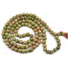 Generic Unakite Mala 8 mm taglio diamante 108 perline Mala semi preziose pietre preziose cristallo collana pietra Mala Jap Mala 32 pollici circa per unisex cristallo perline catena di cristallo