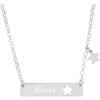 Giuzi - Collana Personalizzata Donna Argento 925 Targhetta Stella Color Argento - Collana Donna con Nome o Frase Made in Italy