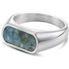 Arkai by Trendhim Anello con sigillo da uomo, in acciaio inox con pietra naturale, design danese, ideale per tutti i giorni e le occasioni, 55mm, Metallo non prezioso, Nessuna pietra preziosa