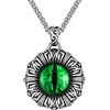 PAMTIER Collana Malocchio da Uomo in Acciaio Inossidabile Ciondolo Vintage Punk Rock con Catena Verde
