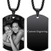 INBLUE Collana con Ciondolo Personalizzato Etichetta per Cani Data/Testo/Foto Collana in Acciaio Inossidabile per Uomo Donna Ragazzi Ragazze Bundle Catena Regolabile, Portachiavi, Silenziatore