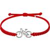 CODEONE Bracciale mountain bike, in nylon intrecciato bianco e rosso | Acciaio inossidabile bianco | Design sportivo artigianale | Bracciale da ciclismo | Confezione regalo