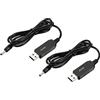 YOKIVE 2pz DC 5V a DC 9V USB Step Up Voltaggio Convertitore, Cavo Alimentazione con DC Jack 3,5mm x 1,35mm, Ottimo per Router, Auto Guida Registratore (Nero, 6W 1A)