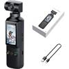 HKOORLAMULS Fotocamera Vlog X8 4K c/WiFi,Obiettivo 270°Ruotabile,Schermo IPS 1.99,170×320p,Fotocamera Tascabile per Vlogging,Batteria 1000mAh,Fotocamere Portatili,Registratore Ultra HD Quotidiano/Riunioni(Nero)