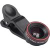 Helilyco Kit di obiettivi per telefono con obiettivo grandangolare da 0,62 pollici (120), 235 fisheye e 25 obiettivi macro per smartphone, nero