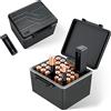 JJC AAA AA Battery Organiser Custodia con Tester per Batteria, Scatola Organizzatrice Resistente All'acqua per Conservare 20 Batterie AA e 14 Batterie AAA