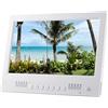 YPAPBHT Cornice for foto digitali con sensore intelligente con schermo IPS HD da 10,1 pollici e pulsanti frontali; Macchina pubblicitaria multifunzionale.(White)