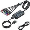 Bcrokory Cavo convertitore da HDMI a componente con funzione scaler, convertitore scaler da HDMI a YPbPr 1080p, supporta l'ingresso HD 1080i per vecchi televisori
