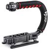 Zeadio Stabilizzatore portatile con impugnatura stabilizzante per azione video, con supporto a slitta fredda per tutte le fotocamere DSLR