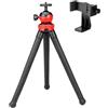 WKabnkn Base treppiede portatile portatile con clip rotante per telefono regolabile a 360 gradi HoseFit per DSLR Action Camera Smartphone Treppiede flessibile per DSLR e Action Camera