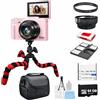 eDealz Kit fotocamera digitale 4K 56 MP per YouTube con schermo flip-screen, WiFi, obiettivo grandangolare e macro, scheda micro SD da 64 GB, treppiede flessibile da 12, custodia per il trasporto
