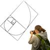 ノーブランド品 Golden Ratio - Strumento di visualizzazione trasparente per disegno, pittura fotografica, visualizzatore di griglia prospettiva portatile, aiuto sezione dorata per artisti, aiuto creativo per