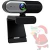 Anivia Webcam 1080P per PC, webcam per computer portatile, microfono integrato con cancellazione del rumore, correzione in condizioni di scarsa illuminazione, funziona con Microsoft Teams, Zoom,