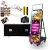 JIAQINMOTD Cabina fotografica a specchio magico da 152 cm con touch screen interattivo da 81 cm, mini PC integrato, luce quadrata RGB, custodia per eventi, noleggio feste di nozze (nero, set completo