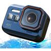 0℃ Outdoor Action Camera 4K 24FPS Waterproof Ultra HD Camcorder Wifi Sports Helmets, Stabilizzazione Elettronica Dell'immagine, Impermeabile IP68 Professionale, Telecomando Wireless Intelligente,Blu